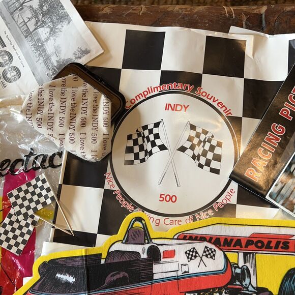 Vintage 80s Indy 500 Souvenir Lot Tickets Pennant Programs Coin Purses 3+ LBs - Picture 5 of 11
